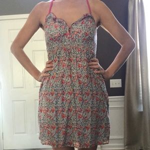 Cross back summer floral dress